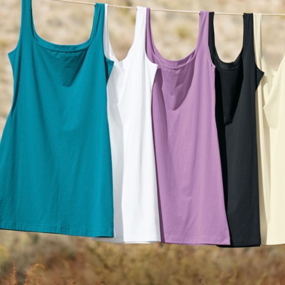 PERUVIAN CONNECTION PIMA COTTON LONG TANK TOP NWT